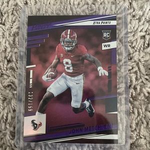 John Metchie, rookie card, purple parallel, 2022 Panini numbered out of 199
